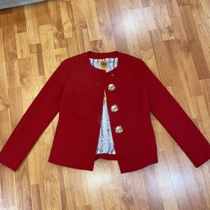 Tory Burch red suit jacket